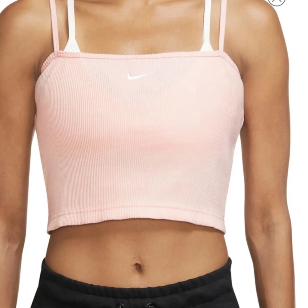 Nike Pink Ribbed Crop Top